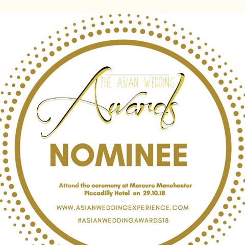 Asian Wedding Awards 2018 nominee badge.